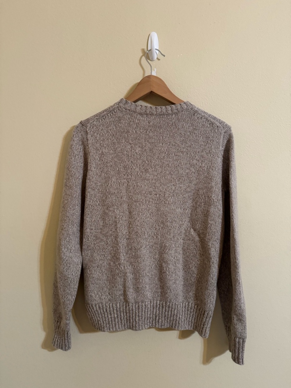 Polo Ralph Lauren Bear Shearling Cotton Sweater Mushroom Marl Medium - Picture 7 of 7